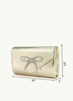 front Bow Decor Rhinestone Clutch Bag