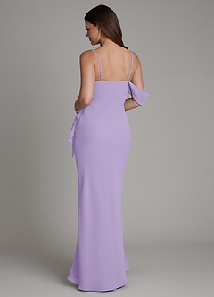 Azazie Yura Bridesmaid Dresses Lilac Mermaid Off the Shoulder Chiffon Dress image3
