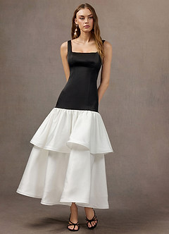 Robe Maxi Noir Blanc Agnes image1