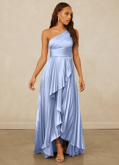 Christian Siriano Bridal for Azazie 1008 Brautjungfernkleider A-Linie One-Shoulder Stretch-Satin Kleid Eis image3