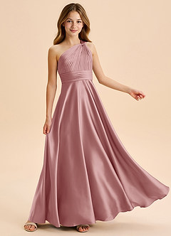 Azazie Charlize Junior Klä av A-Line i Stretch Satin Plisserad image5