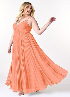 Azazie Raychelle Bridesmaid Dresses Sunset A-Line V-Neck Chiffon Dress image9