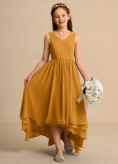 Azazie Kitten Junior Formal Flower Girl Klänningar Klä A-Line i Chiffong image4