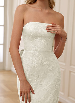 Jiral Crema Abito da ballo in jacquard a sirena image5