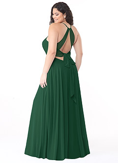 Azazie Evalleen Bridesmaid Dresses Dark Green A-Line Pleated Chiffon Dress image8