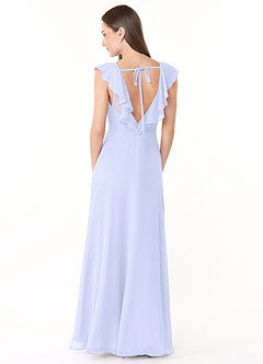Azazie Yoko Bridesmaid Dresses Lavender A-Line Ruched Chiffon Dress image2