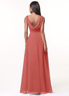 Azazie Karina Bridesmaid Dresses Antique Rose A-Line Pleated Chiffon Dress image2