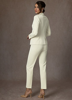 front Victoria Marfim Blazer de trama refinada