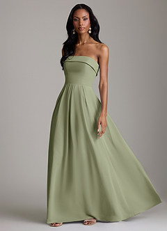 Azazie Lucienne Bridesmaid Dresses Pistachio A-Line Strapless Chiffon Convertible Dress image5