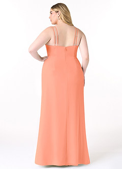 Azazie Leo Bridesmaid Dresses Sunset Mermaid V-Neck Pleated Chiffon Dress image8