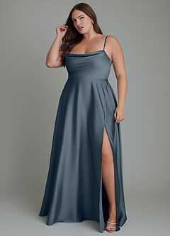 Azazie Elle Brautjungfernkleider A-Linie Plissee Stretch-Satin Kleid Zwielichtviolett image12