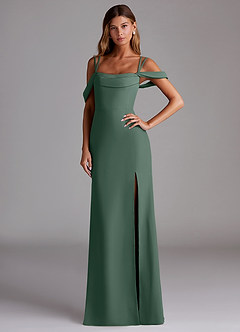 Azazie Callan Bridesmaid Dresses Sea Moss Mermaid Pleated Chiffon Convertible Dress image1