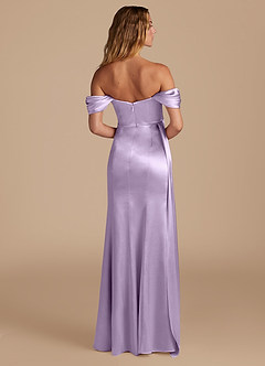 Azazie Amyra Bridesmaid Dresses Lilac Mermaid Sweetheart Neckline Metallic Satin Convertible Dress image6