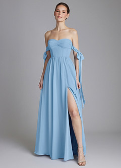 Azazie Ayanna Finale sale Jurk van Chiffon met A-Lijn Off the Shoulder Dusty Sage image6