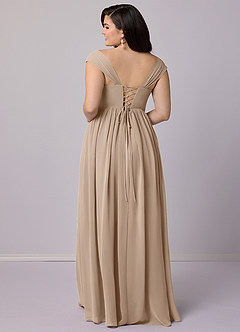 Barbie ♥ Azazie Bridesmaid Dresses Taupe A-Line Corset Chiffon Dress image9