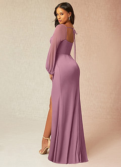 Azazie Charissa Bridesmaid Dresses Vintage Mauve Sheath Corset Pleated Mesh Dress image2