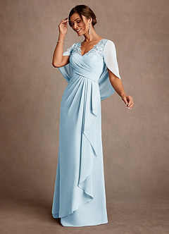 Azazie Santa Clara Mother of the Bride Dresses Sky Blue A-Line Lace Dress image4