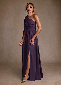 Azazie Lancaster Moeder van de bruid jurken A-Lijn Jurk van Chiffon One-Shoulder Pruim image5