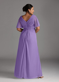 Azazie Emmeline Mother of the Bride Dresses Tahiti A-Line V-Neck Pleated Mesh Dress image8