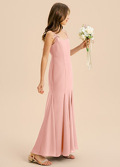 Azazie Evey Junior Abito Sirena in Chiffon Plissettato Rosetta image5