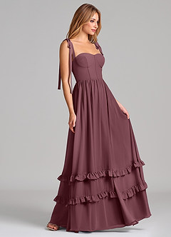 Azazie Anastacia Bridesmaid Dresses Sangria A-Line Sweetheart Neckline Chiffon Dress image3