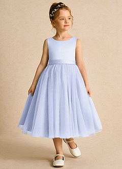 Azazie Pear Flower Girl Dresses Lavender Ball-Gown Bow Tulle Dress image4