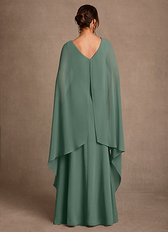 Azazie Liddie Mother of the Bride Dresses Eucalyptus A-Line Pleated Chiffon Dress image4