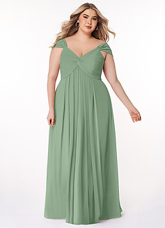 Azazie Kaitlynn Bridesmaid Dresses Matcha Empire Ruched Chiffon Convertible Dress image8