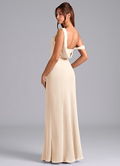 Azazie Madelyn Bridesmaid Dresses White Alabaster Mermaid Off the Shoulder Chiffon Convertible Dress image6