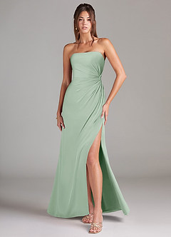 Azazie Aliani Bridesmaid Dresses Agave Sheath Strapless Chiffon Convertible Dress image1