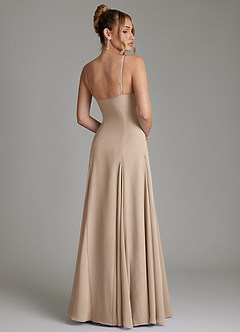 Azazie Imani Bridesmaid Dresses Taupe A-Line Sweetheart Neckline Chiffon Dress image2