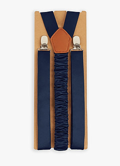 front Matching Color Matte Satin Suspenders