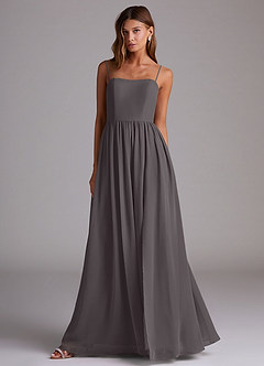 Azazie Calianna Bridesmaid Dresses Steel Grey A-Line Off the Shoulder Chiffon Convertible Dress image4
