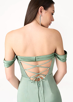 Nicole Aloe Green and Pistachio Contrast Maxi Dress image8
