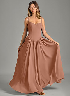 Azazie Evadina Suknie dla druhen Linia A Gorset Szyfon Do ziemi Sukienka image1