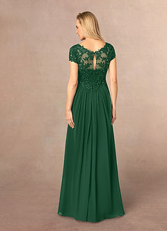 Azazie Jetta Mother of the Bride Dresses Dark Green A-Line Sequins Chiffon Dress image3