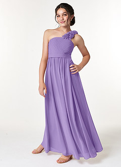 Azazie Flower Junior Tahiti A-Line Pleated Chiffon Dress image5