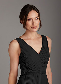 Azazie Kris Mother of the Bride Dresses Black A-Line Sequins Chiffon Dress image6