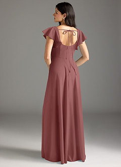 Azazie Bondi Bridesmaid Dresses Desert Rose A-Line Ruched Stretch Crepe Dress image3