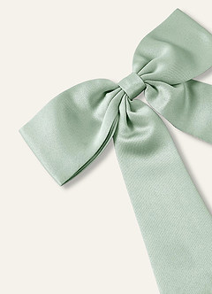 front Matching Color Satin Bow Hair Clip