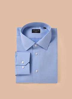 front Jermyn Light Blue 100% Cotton Non-Iron Dress Shirt