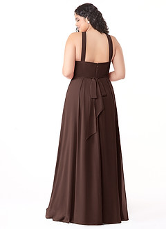 Azazie Dixie Abiti da Damigella Abito A-Line in Chiffon con Scollo Halter a Pieghe Ganache image10