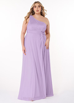 Azazie Brooke Jurken voor bruidsmeisjes Jurk van Mesh met A-Lijn One-Shoulder Lila image6