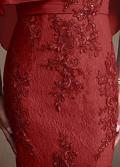 Azazie Amrita Abiti per la Madre della Sposa Abito Sirena in Chiffon Pizzo Ruggine image7