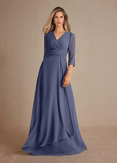 Azazie Mayfield Vestidos para mãe da noiva Vestir Tormentoso de Chiffon de Linha A com Plissado image5