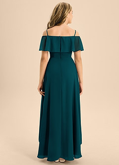 Azazie Maggie Junior A-Linie Schulterfrei Chiffon Kleid Kiefer image2