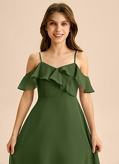 Azazie Kamilla Junior Klä av A-Line i Chiffong Av axeln image7