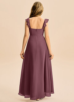 Azazie Mavie Junior Abito A-Line in Chiffon Increspato Sangria image2