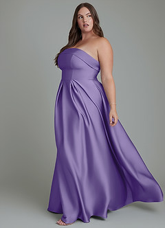 Azazie Lucienne Bridesmaid Dresses Tahiti A-Line Strapless Stretch Satin Convertible Dress image12
