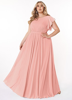 Azazie Daphne Modest Bridesmaid Dresses A-Line Ruffled Chiffon Floor-Length Dress image6